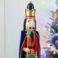 36 In. H Wooden Christmas King Nutcracker -Northlight Shop glitzhome christmas yard decorations 2010100048 1f 1000
