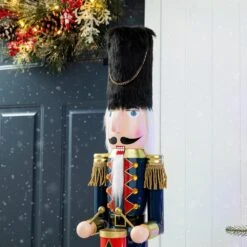 36 In. H Wooden Christmas Drummer Nutcracker -Northlight Shop glitzhome christmas yard decorations 2010100049 1f 1000