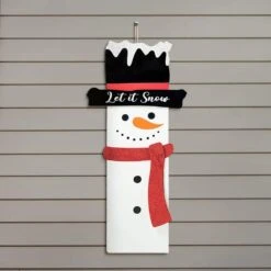 36 In. H Metal Glittered Snowman Porch Decor -Northlight Shop glitzhome christmas yard decorations 2010100056 1f 1000