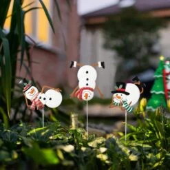 24 In. H Set Of 3 Christmas Metal Snowman Yard Stake Or Wall Décor -Northlight Shop glitzhome christmas yard decorations 2010200073 31 1000