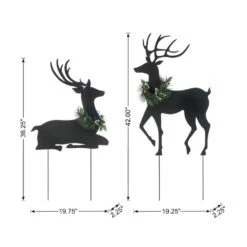 42 In. H Set Of 2 Christmas Metal Silhouette Reindeers Yard Stake Or Wall Décor -Northlight Shop glitzhome christmas yard decorations 2010200075 c3 1000