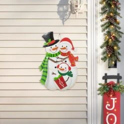 30 In. H Christmas Metal Snowman Family Yard Stake Or Standing Décor Or Hanging Decor 11 30 In. H Christmas Metal Snowman Family Yard Stake Or Standing Décor Or Hanging Decor -Northlight Shop glitzhome christmas yard decorations 2010200078 1f 1000