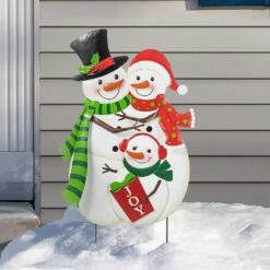 30 In. H Christmas Metal Snowman Family Yard Stake Or Standing Décor Or Hanging Decor 13 30 In. H Christmas Metal Snowman Family Yard Stake Or Standing Décor Or Hanging Decor -Northlight Shop glitzhome christmas yard decorations 2010200078 31 1000