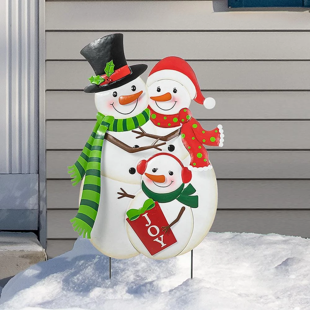 30 In. H Christmas Metal Snowman Family Yard Stake Or Standing Décor Or Hanging Decor 7 30 In. H Christmas Metal Snowman Family Yard Stake Or Standing Décor Or Hanging Decor - Image 7