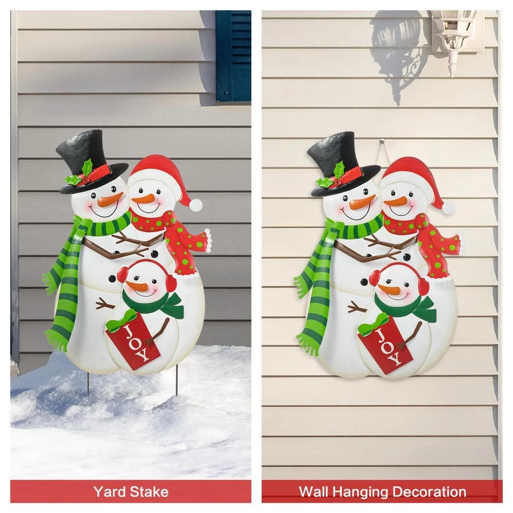 30 In. H Christmas Metal Snowman Family Yard Stake Or Standing Décor Or Hanging Decor 4 30 In. H Christmas Metal Snowman Family Yard Stake Or Standing Décor Or Hanging Decor - Image 4