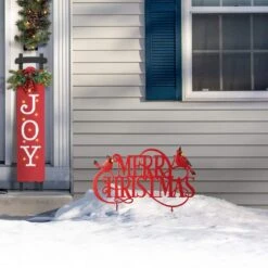 24 In. L Metal Christmas Merry Christmas Yard Stake -Northlight Shop glitzhome christmas yard decorations 2010200083 1f 1000