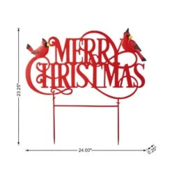 24 In. L Metal Christmas Merry Christmas Yard Stake -Northlight Shop glitzhome christmas yard decorations 2010200083 c3 1000
