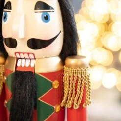 24 In. H Wooden Christmas King Nutcracker -Northlight Shop glitzhome christmas yard decorations 2036700001 76 1000