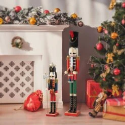 24 In. H Wooden Christmas Soldier Nutcracker -Northlight Shop glitzhome christmas yard decorations 2036700002 77 1000