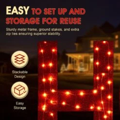 37.75 In. Lighted Christmas 2D Fabric Nativity HOPE Outdoor Decor With Warm White Lights (Set Of 4) -Northlight Shop glitzhome christmas yard decorations 2039800013 4f 1000