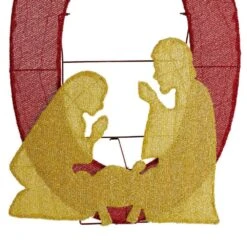 37.75 In. Lighted Christmas 2D Fabric Nativity HOPE Outdoor Decor With Warm White Lights (Set Of 4) -Northlight Shop glitzhome christmas yard decorations 2039800013 fa 1000