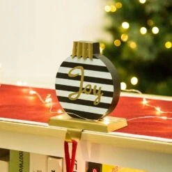 6.89 In. H Wooden/Metal Striped Ornament Stocking Holder 9 6.89 In. H Wooden/Metal Striped Ornament Stocking Holder -Northlight Shop glitzhome stocking holders 1124004097 31 1000