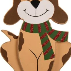 7.76 In. H Wooden Metal Christmas Stocking Holder Dog -Northlight Shop glitzhome stocking holders 1124202626 1f 1000