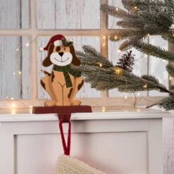 7.76 In. H Wooden Metal Christmas Stocking Holder Dog -Northlight Shop glitzhome stocking holders 1124202626 31 1000