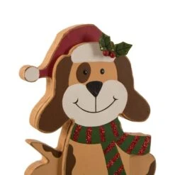 7.76 In. H Wooden Metal Christmas Stocking Holder Dog -Northlight Shop glitzhome stocking holders 1124202626 4f 1000