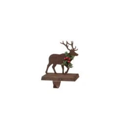 6.50 In. H Wooden/Metal Reindeer Stocking Holder