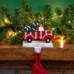 6.12 In. H Wooden/Metal Red Truck Stocking Holder -Northlight Shop glitzhome stocking holders 1124203414 31 1000