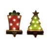 4.92 In. L X 3.54 In. W X 7.48 In. H Marquee LED Tree And Gift Box Stocking Holder Set Of 2 -Northlight Shop glitzhome stocking holders 2005000010 64 1000