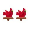 Wooden/Metal Cardinal Stocking Holder (2-Pack)