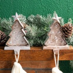 7.50 In. H Marquee LED Metal Christmas Tree Stocking Holder (2-Pack) -Northlight Shop glitzhome stocking holders 2005000025 c3 1000