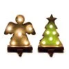 Marquee LED Angel & Tree Stocking Holder(Set Of 2) -Northlight Shop glitzhome stocking holders 2005000031 64 1000