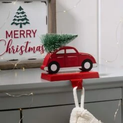 Wooden/Metal Red Car & Truck Stocking Holder (Set Of 2) -Northlight Shop glitzhome stocking holders 2005000034 4f 1000