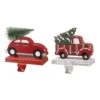 Wooden/Metal Red Car & Truck Stocking Holder (Set Of 2) -Northlight Shop glitzhome stocking holders 2005000034 64 1000