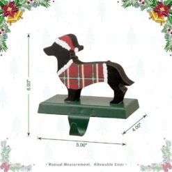 5.92 In. H Wooden/Metal Dachshund Stocking Holder (2-Pack) -Northlight Shop glitzhome stocking holders 2005000036 1f 1000