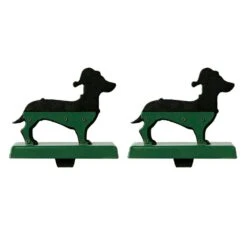 5.92 In. H Wooden/Metal Dachshund Stocking Holder (2-Pack) -Northlight Shop glitzhome stocking holders 2005000036 44 1000
