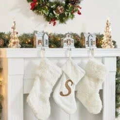 7.00 In. H Galvanized House Stocking Holder (Set Of 3) -Northlight Shop glitzhome stocking holders 2005000043 1f 1000