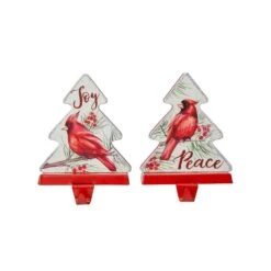 7 In. H Metal Christmas Cardinal Stocking Holder (Set Of 2)
