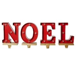 8.5 In. H Metal Noel Christmas Stocking Holder With LED (Set Of 4) 8 8.5 In. H Metal Noel Christmas Stocking Holder With LED (Set Of 4) -Northlight Shop glitzhome stocking holders 2005000046 1f 1000