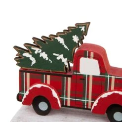 6.12 In. H Wooden/Metal Red Truck Stocking Holder (2-Pack) -Northlight Shop glitzhome stocking holders 2005000054 1f 1000