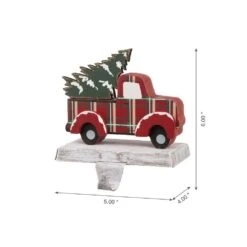 6.12 In. H Wooden/Metal Red Truck Stocking Holder (2-Pack) -Northlight Shop glitzhome stocking holders 2005000054 4f 1000