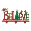7.75 In. H Wooden/Metal "Belive" Christmas Stocking Holder -Northlight Shop glitzhome stocking holders 2005000071 64 1000