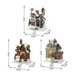 6 In. H Lighted Resin House Stocking Holder (Set Of 3) 10 6 In. H Lighted Resin House Stocking Holder (Set Of 3) -Northlight Shop glitzhome stocking holders 2005000072 1f 1000