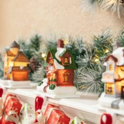 6 In. H Lighted Resin House Stocking Holder (Set Of 3) 11 6 In. H Lighted Resin House Stocking Holder (Set Of 3) -Northlight Shop glitzhome stocking holders 2005000072 44 1000