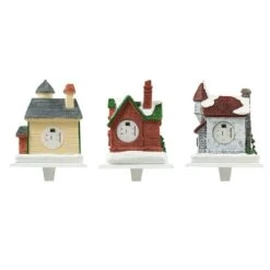 6 In. H Lighted Resin House Stocking Holder (Set Of 3) 9 6 In. H Lighted Resin House Stocking Holder (Set Of 3) -Northlight Shop glitzhome stocking holders 2005000072 4f 1000