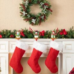 Resin Joy Stocking Holders (Set Of 3) 11 Resin Joy Stocking Holders (Set Of 3) -Northlight Shop glitzhome stocking holders 2005000075 44 1000