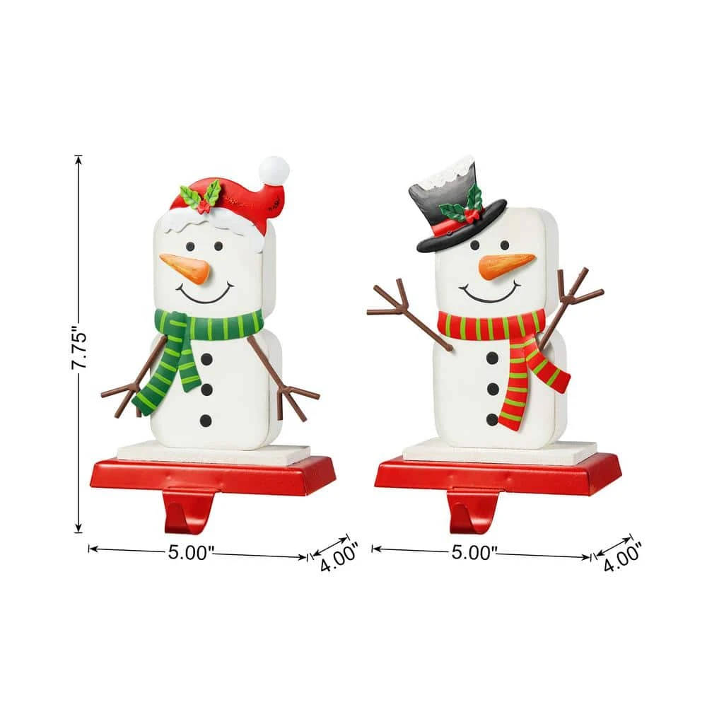 Christmas Snowman Stocking Holders (Set Of 2) 5 Christmas Snowman Stocking Holders (Set Of 2) - Image 5