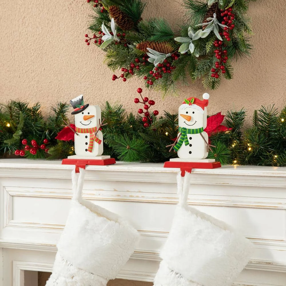 Christmas Snowman Stocking Holders (Set Of 2) 6 Christmas Snowman Stocking Holders (Set Of 2) - Image 6