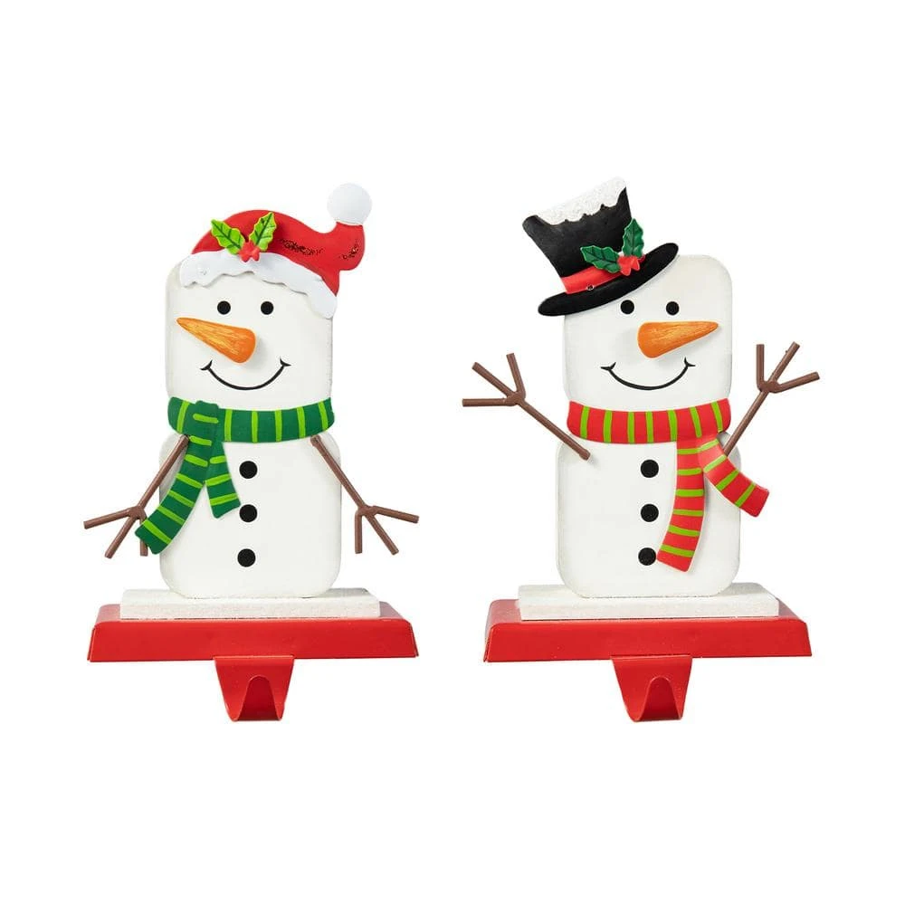 Christmas Snowman Stocking Holders (Set Of 2) 3 Christmas Snowman Stocking Holders (Set Of 2) - Image 3