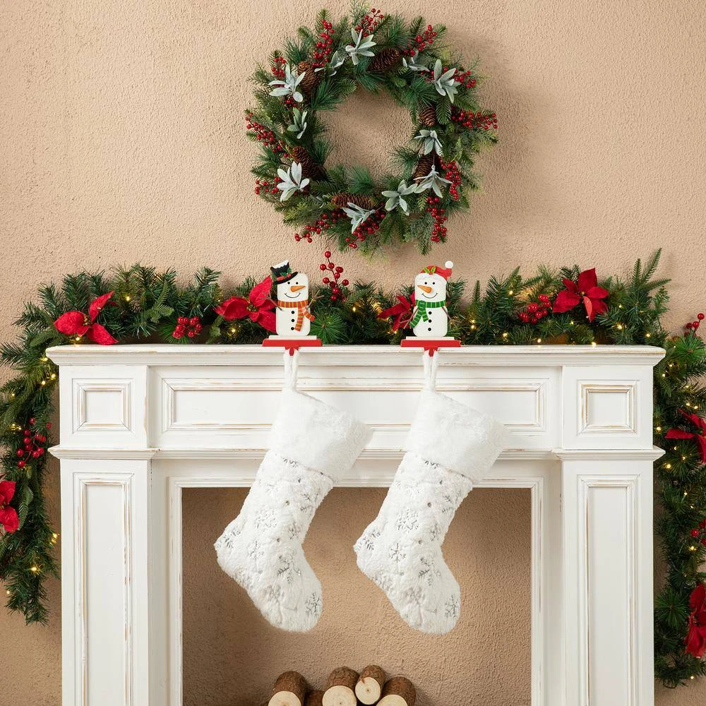 Christmas Snowman Stocking Holders (Set Of 2) 2 Christmas Snowman Stocking Holders (Set Of 2) - Image 2