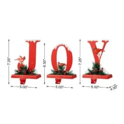 Christmas Metal JOY Stocking Holders (Set Of 3) -Northlight Shop glitzhome stocking holders 2005000078 1f 1000