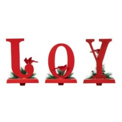 Christmas Metal JOY Stocking Holders (Set Of 3) -Northlight Shop glitzhome stocking holders 2005000078 4f 1000