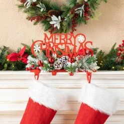 14.5 In. L Christmas Metal MERRY Christmas Stocking Holder 9 14.5 In. L Christmas Metal MERRY Christmas Stocking Holder -Northlight Shop glitzhome stocking holders 2005000079 1f 1000