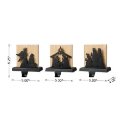 Christmas Metal Nativity Scene Stocking Holder (Set Of 3) -Northlight Shop glitzhome stocking holders 2005000080 1f 1000
