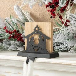 Christmas Metal Nativity Scene Stocking Holder (Set Of 3) -Northlight Shop glitzhome stocking holders 2005000080 44 1000