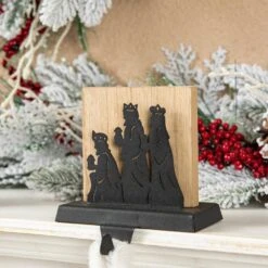 Christmas Metal Nativity Scene Stocking Holder (Set Of 3) -Northlight Shop glitzhome stocking holders 2005000080 76 1000