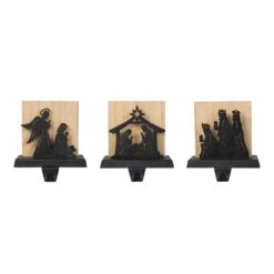 Christmas Metal Nativity Scene Stocking Holder (Set Of 3) -Northlight Shop glitzhome stocking holders 2005000080 c3 1000